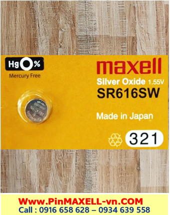 Pin SR616SW _Pin 321; Pin Maxell SR616SW 321 Silver Oxide 1.55v _Cell in Japan
