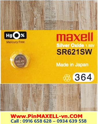 Pin SR621SW _Pin 364; Pin Maxell SR621SW 364 Silver Oxide 1.55v _Cells in Japan