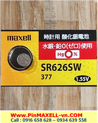 Pin SR626SW _Pin 377; Pin Maxell SR626SW 377 Silver Oxide 1.55v _Cells In Japan