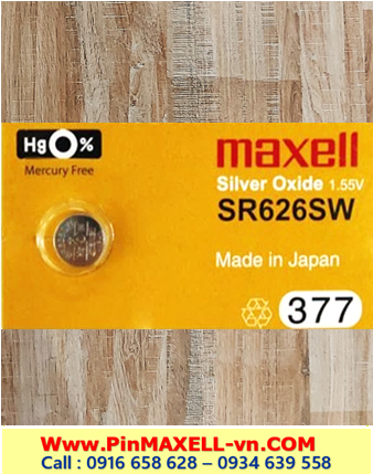 Pin SR626SW _Pin 377; Pin Maxell SR626SW 377 Silver Oxide 1.55v _Cells in Japan