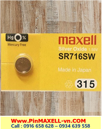 Pin SR716SW _Pin 315; Pin Maxell SR716SW 315 silver oxide 1.55v _Cells in Japan