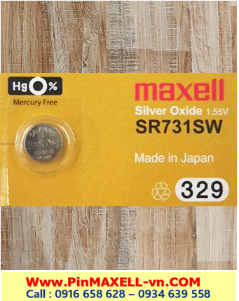 Maxell SR731SW; Pin Đồng Hồ Maxell SR731SW-329 Silver Oxide 1.55v chính hãng 