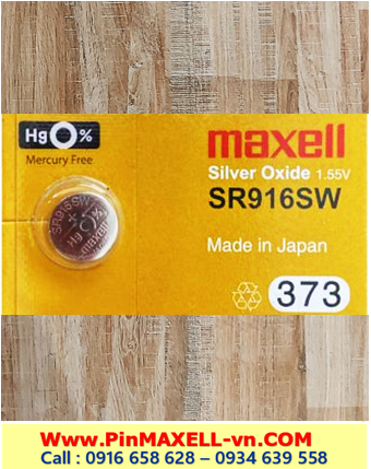 Maxell SR916SW _Pin 373; Pin đồng hồ Maxell SR916SW 373 silver oxide 1.55v (Japan)