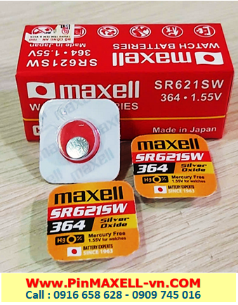 Pin SR621SW _Pin 364; Pin đồng hồ Maxell SR621SW-364 Silver Oxide 1.55v _Made in Japan _Vỉ 1viên